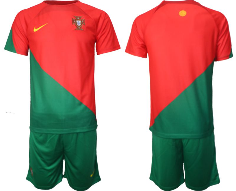 Men 2022 World Cup National Team Portugal home red green blank Soccer Jersey